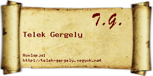 Telek Gergely névjegykártya
